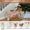 thumbnail image 5 of Glerc Little Molly 16 inch Kids Girls Bike for 4-7 Years Old Child,gifts,Peach, 5 of 9