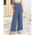 thumbnail image 2 of Pantalones de pierna ancha BTFBM para mujer, elásticos, cintura alta, color Palazzo Grey, 2 of 9