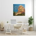 thumbnail image 2 of Stupell Industries Safari Lion Abstract Shape Collage Blue Orange Modern Painting Gallery-Wrapped Canvas Print Wall Art, 30 x 30, Design by Jenny McGee, 2 of 6