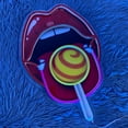 thumbnail image 2 of Glowneon Mouth Lips Candy Neon Print Sign, Lollipop Candy Stick Light, 2 of 4