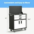 thumbnail image 3 of AECOJOY Metal Steel Mobile Tool Cart with Storage Drawer Tool Chest On Wheels Tool Box Garage Organizer for Workshop Warehouse Garage, White Door, 3 of 9