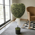 thumbnail image 3 of Valentine's Day Indoor & Outdoor Heart-shaped Topiary, 32" Artificial Boxwood Topiary Trees with Bow, Faux Topiary Tree for Porch, Home, Garden Decor, Spring Easter Decoration, 3 of 9