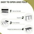 thumbnail image 3 of Ktaxon 46in Folding Camping Table Portable Picnic Table, Lightweight Roll up Side Table Outdoor Camp Table for Travel Hiking Backyard BBQ Party, Black, 3 of 10
