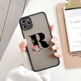 thumbnail image 1 of Black Letter Flower Matte Phone Case For iPhone 15 12 14 Pro Max Cases For iPhone 11 13 pro Back Cover fashion Shell Coque Black R for iphone15 pro max, 1 of 6