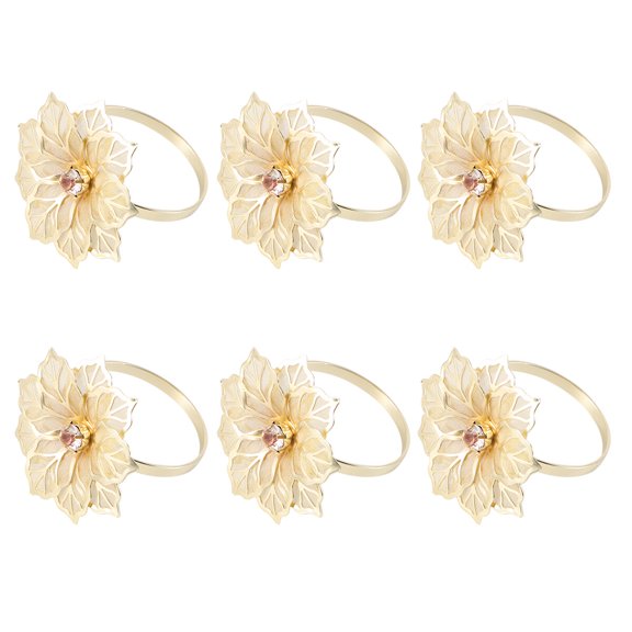 Sparsain Set of 6 Cloth Napkin Rings for High-end Hotel Restaurant Mouth (Gold)