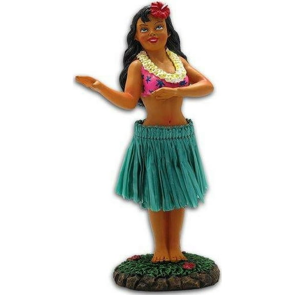 Hawaiian Hula Girl Miniature Dashboard Doll 4"