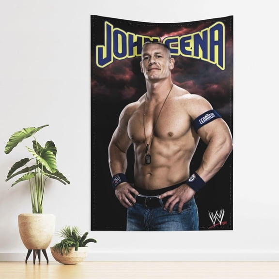 John Cena Wrestler Tapestry, Art Bedroom Living Room Dormitory Home Decoration Wall Hanging 60 X 40in One Size