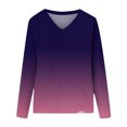 thumbnail image 3 of Hauts à Manches Longues pour Femmes Mode Décontractée Col en V Confortable Haut Imprimé T-Shirt Blouse Hauts à Col en V pour Femmes Hauts Décontractés Mode pour Femmes Hauts à Manches Longues, 3 of 4