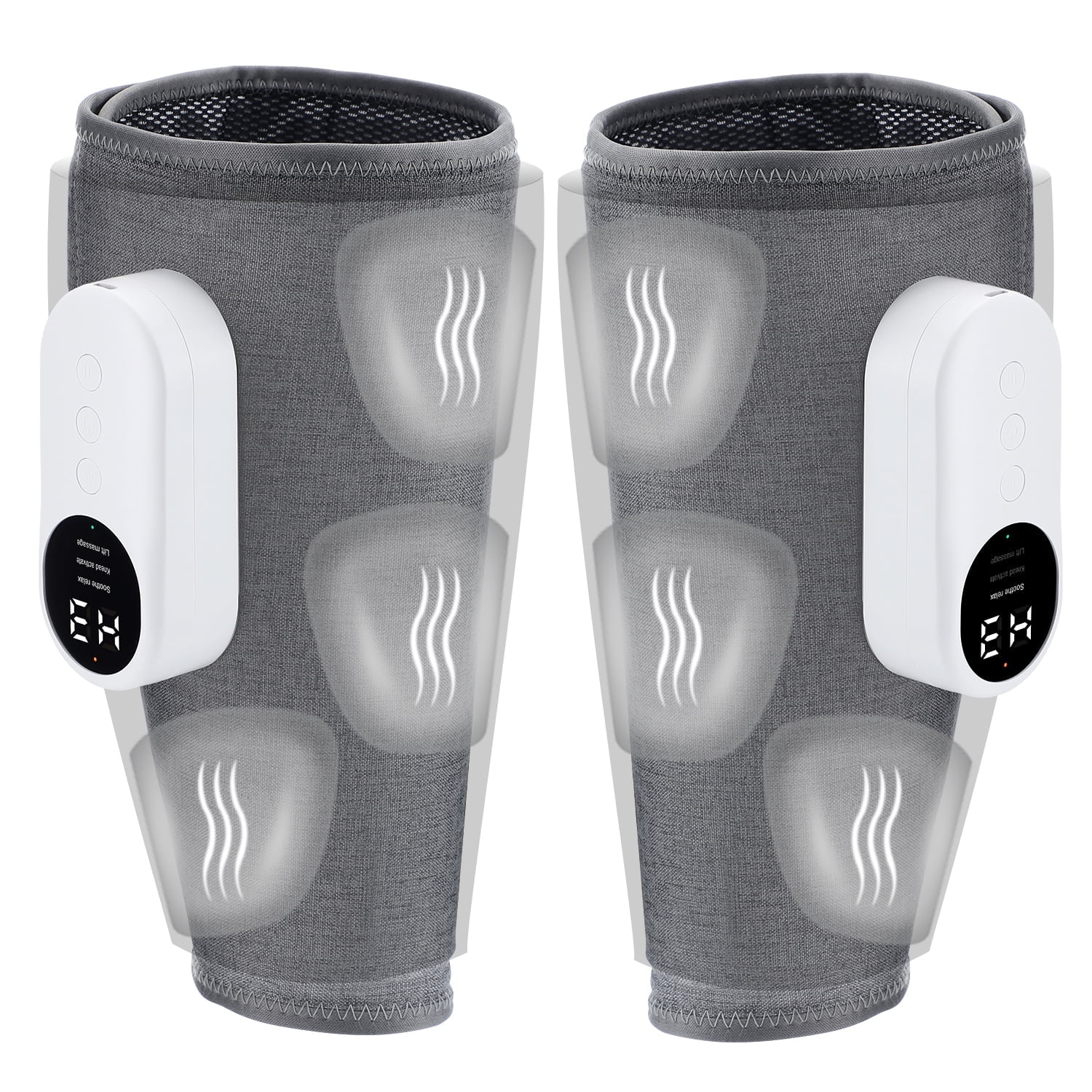 Leg Massager for Circulation and Discomfort Relief, Cordless Calf Massager with Heat and Compression, 3 Heat Levels 3 Modes & Intensities, Birthday Gifts for Mom Women Men, 2Pcs