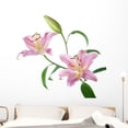 thumbnail image 1 of Pink Lilly Flowers Wall Decal by Wallmonkeys Peel and Stick Graphic (48 in W x 45 in H) WM265188, 1 of 4