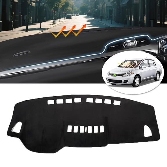 Canvcle Dash Cover for Nissan Versa Tiida C11 2007-2011 Dashboard Cover Mat Non-Slip Pad Carpet Sunshield Protector