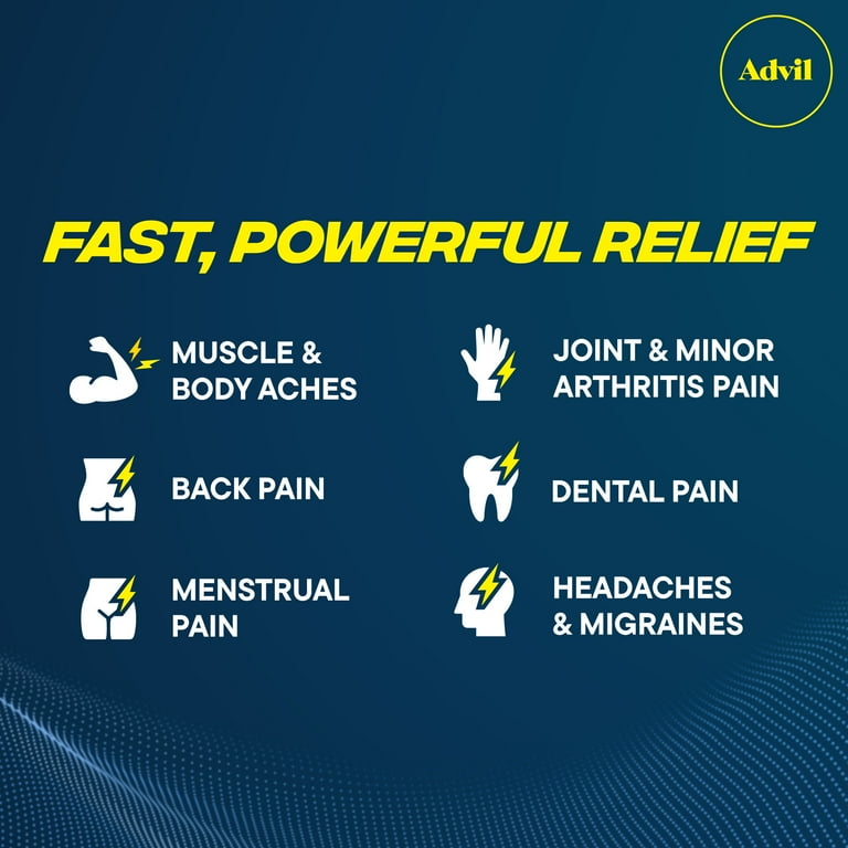 Advil Dual Action Pain Relievers Coated Caplets, 125Mg Ibuprofen and 250Mg Acetaminophen, 72 Count