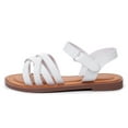 thumbnail image 3 of Blikcon Girls Sandals Open Toe Princess Flat Sandals Strappy Summer Shoes (Color : White, Size : 10 Toddler), 3 of 9