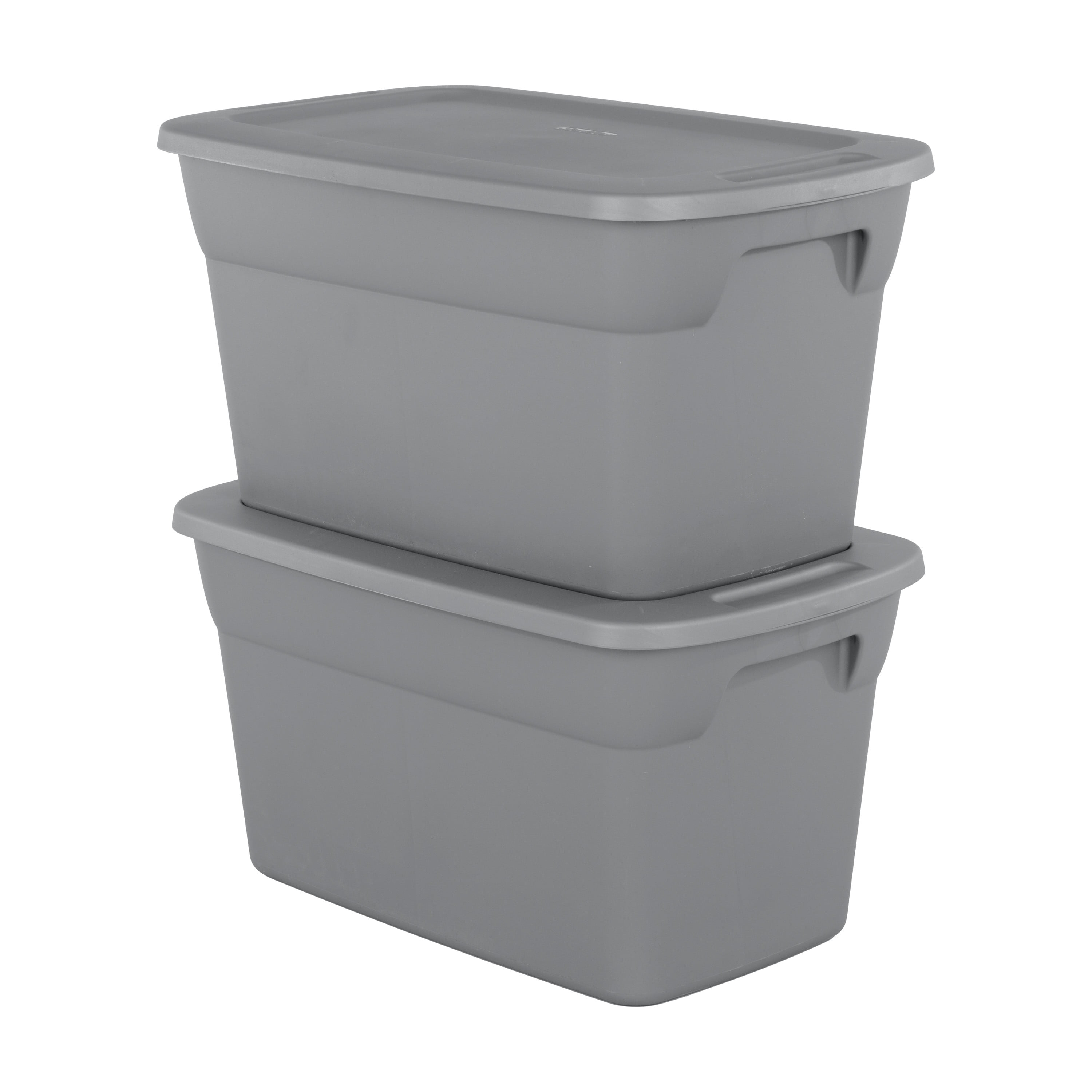 Sterilite Plastic 30 Gallon Tote Box Steel Set of 6 