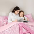 thumbnail image 4 of meiyoeat Pink Glitter Butterfly Monogrammed A Twin Comforter Sets for Girls, Sparkle Floral Initial Letter Bedding Set, Pink Reversible 2-Piece, 1 Comforter and 1 Pillowcase, 4 of 6