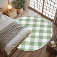 thumbnail image 3 of Sage Green Check 3.3ft Round Rug, Modern Rustic Green Buffalo Plaid Non-Skid Rubber Backing Large Area Rugs - Living Room Bedroom Home Office, Indoor Floor Mat Carpets Washable Rug, 3 of 9