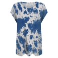 thumbnail image 4 of Dyegold Summer Tops for Women 2023 Trendy, Summer Cute Tops for Women Trendy Going Out Tie Dye T-Shirts Casual Cap Sleeve Crewneck Blouse Loose ​Tunics Tops, 4 of 4