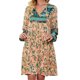 thumbnail image 1 of Vestido con cuello en V Rayón Suave Manga larga de linterna Estampado floral Vestido suelto casual para mujer Albaricoque S, 1 of 5