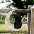 thumbnail image 5 of Letrero de metal colgante con forma de luna y gato negro Letrero de metal colgante con forma de luna y gato negro Arte de pared de metal Campana de viento colgante, 5 of 5