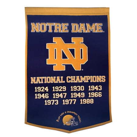 Super Bowl Dynasty Banner - Notre Dame Irish NCAA Blue Wool Felt Dynasty 24x36 Banner