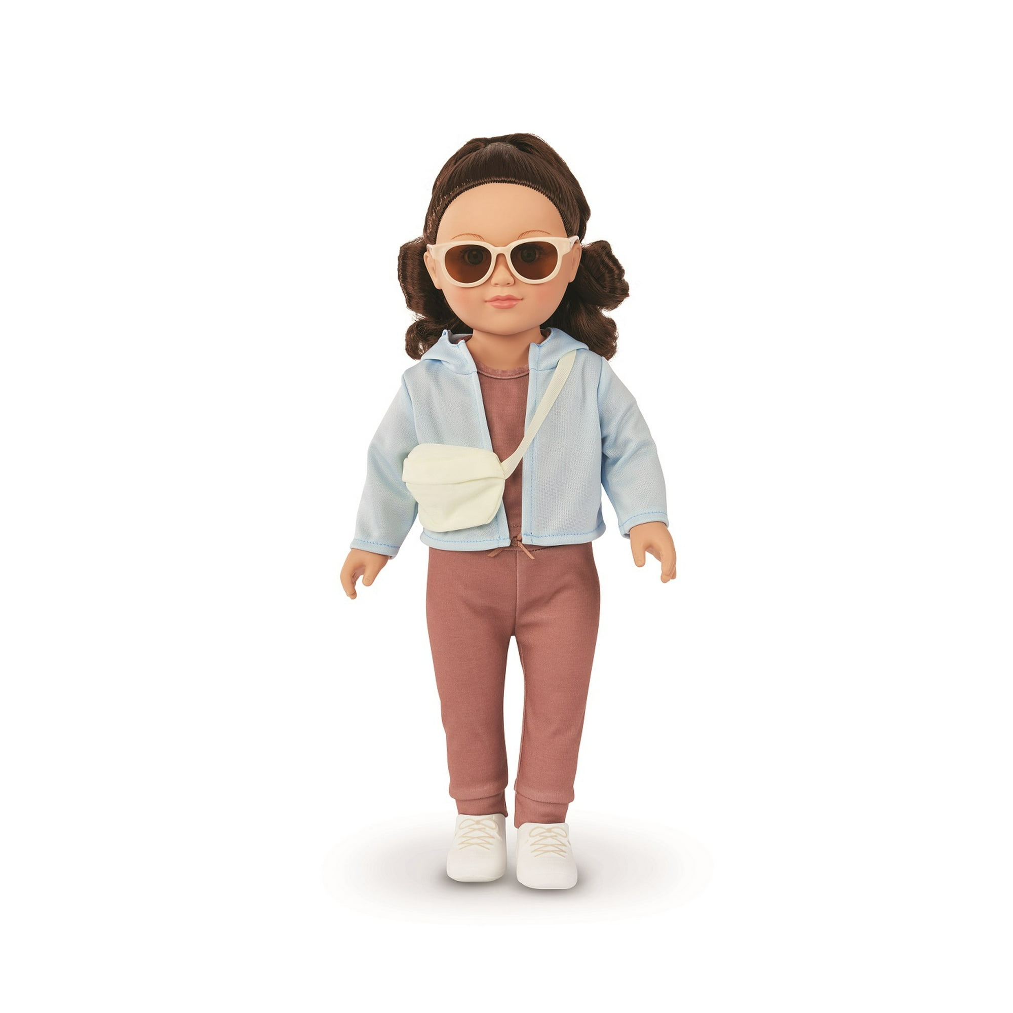 My Life As Kinley 18-Inch Posable Fashion Doll with Brunette Hair, Blue Eyes, Sunglasses, Crossbody Bag & Travel Outfit