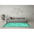 thumbnail image 3 of Ahgly Company Indoor Square Oriental Turquoise Blue Asian Inspired Area Rugs, 8' Square, 3 of 4