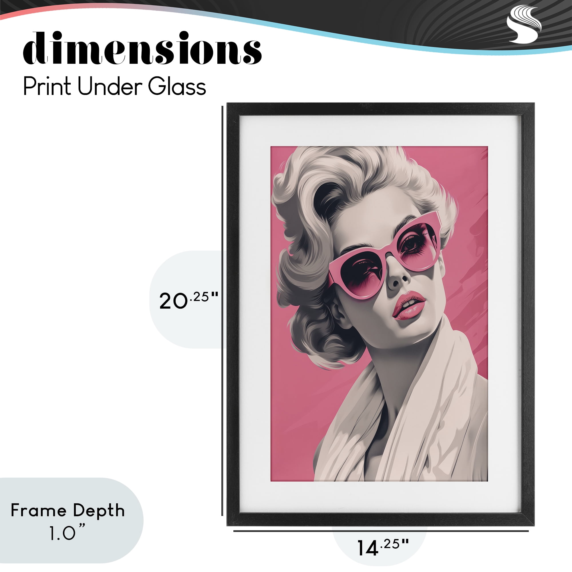 Stupell Industries Retro Chic Glamour Black Framed Print Under Glass, design by Andrea Haase