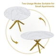 thumbnail image 3 of AENKYO 42"-58" Expandable Round Dining Table, Faux White Marble Top & Gold X-Base Pedestal, Seats 4-6, 3 of 8