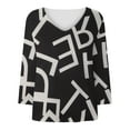 thumbnail image 3 of PATLOLLAV Womens Tops Summer Print Long Sleeve V-Neck Shirts Pullover Tunic Tops, 3 of 6