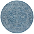 thumbnail image 2 of SAFAVIEH Courtyard Darin Traditional Indoor/Outdoor Area Rug, 6'7" x 6'7" Round, Navy/Ivory, 2 of 11