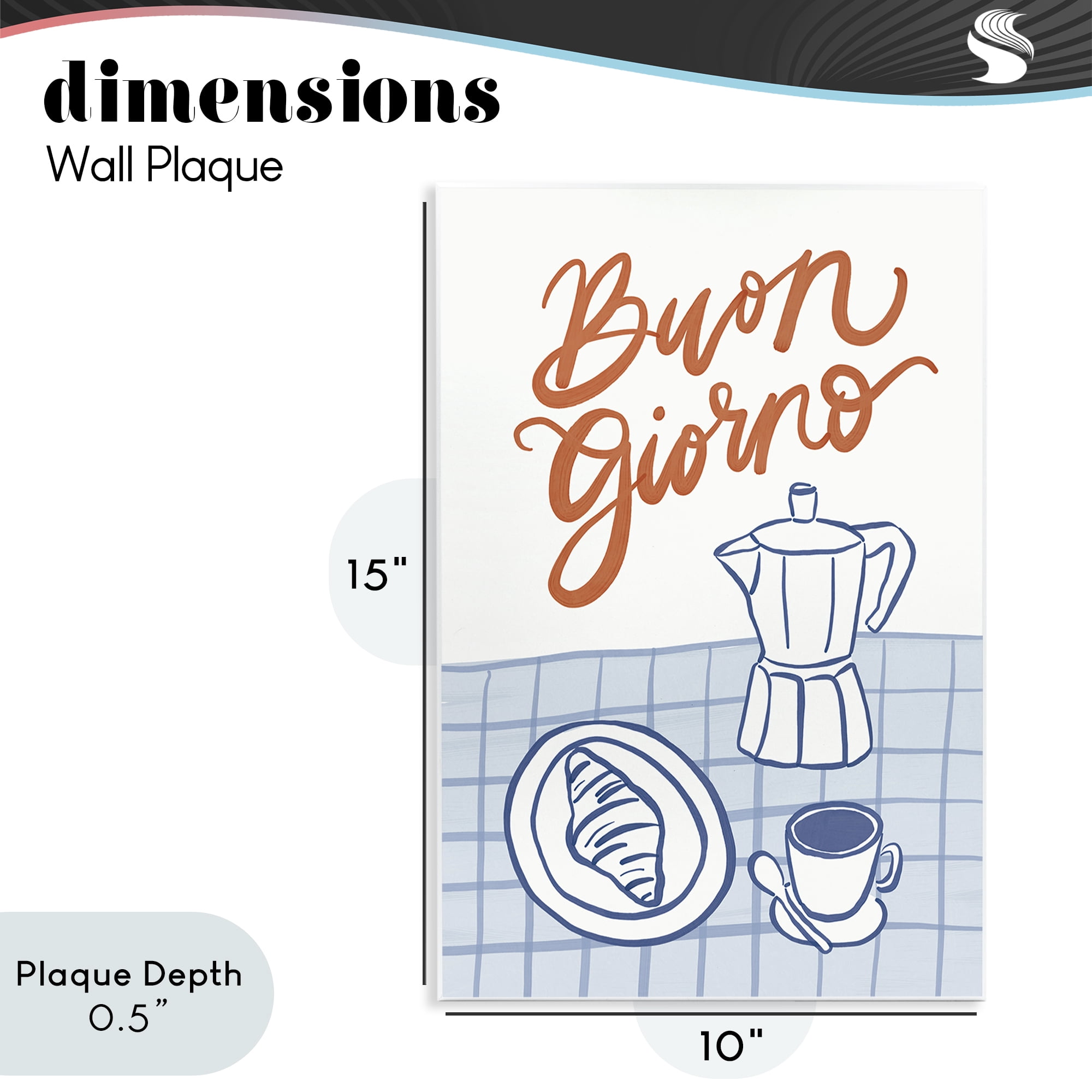 Stupell Industries Buon Giorno Breakfast Espresso Wall Plaque Art, design by Amanda Houston