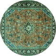 thumbnail image 1 of Ahgly Company Machine Washable Indoor Round Persian Turquoise Blue Traditional Area Rugs, 3' Round, 1 of 4