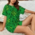 thumbnail image 6 of Bixox Women's St Patrick's Day5 Printed Pajama Set 2 Piece Lounge Set Top and Shorts Soft Pajamas, Shorts with Pockets, 6 of 7
