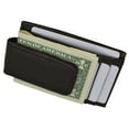 thumbnail image 2 of Black Leather Mens Magnetic Money Clip Thin Wallet Credit Card ID Badge Holder, 2 of 3