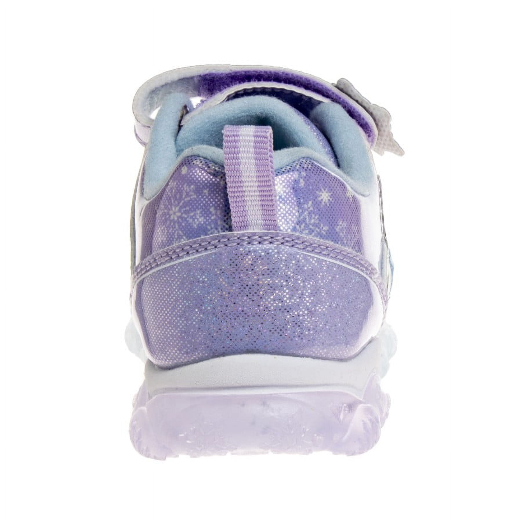 Disney Frozen Toddler Girls Sneakers with 4 White Lights, Purple Blue, Size: 8