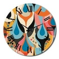 thumbnail image 4 of Designart "Retro-Styled Abstract Drops XIII" Modern Geometric Oversized Wall Clock, 4 of 5