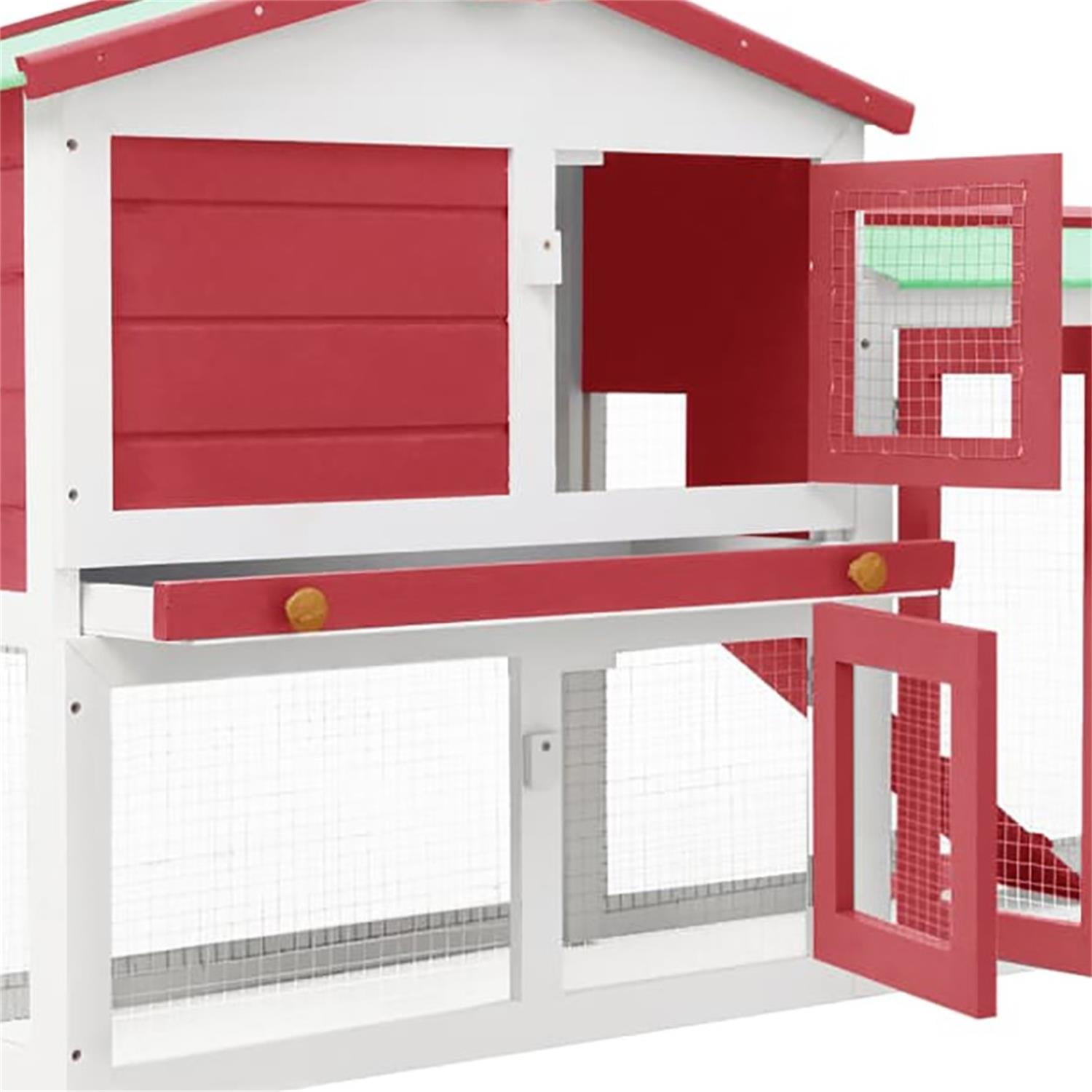 Pefilos 48" Wood 2 Tier Chicken Coops Habitat, Rabbit Hutch for Outdoors, Indoor Guinea Pig Coop Pet House with Stairs, Orange Pefilos 48" Wood 2 Tier Chicken Coops Habitat, Rabbit Hutch for Outdoors, Indoor Guinea Pig Coop Pet House with Stairs, Orange