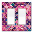 thumbnail image 1 of WIRESTER 2-Gang Decorator Light Switch Plate/Wall Plate Cover, Pink Mermaid Scales, 1 of 6