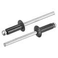 thumbnail image 1 of Unique Bargains 4mm x 10mm Aluminum Open End Flat Round Head Blind Rivets, Black 200 Pack, 1 of 5