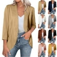 thumbnail image 2 of ShiShine Women 3/4 Sleeve Blazer Open Front Cardigan Jacket Work Office Blazer, 2 of 9