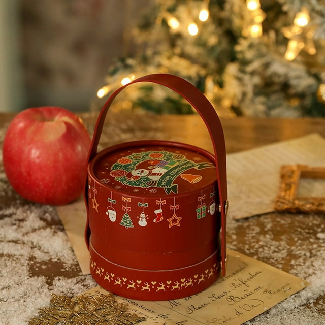 CaiYueKe Holiday Gift Box for Christmas Birthday Party Favors Festive Storage Container with Handle Reusable Decorative Packaging Box for Home Decor Events Celebration Present Wrapping