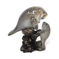 thumbnail image 4 of Nautical Grey Manatee Statue Figiurine with Baby Manatee Above Rocks WW-394, 4 of 4
