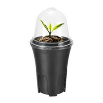 JingChun 1Pc Plant Nursery Pots with Humidity Dome Soft Transparent Plastic Gardening Pot Planting Containers Cups Planter Small Starter Seed Starting Trays for Seedling