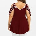 thumbnail image 4 of KIHOUT Hauts Grande Taille pour Femmes Liquidation Crop Top Mignon Basique Tendance Col Rond Blouse Courte Manches Courtes Crop Tops, 4 of 6