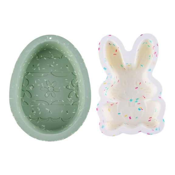 Vikakiooze 2023 under10, 2PC Easter Silicone Mold Cake Diy Color Silicone Animal Shape Cake Mold