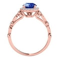 thumbnail image 3 of Aonejewelry 1.20 Ct. Halo Sapphire and Diamond Engagement Wedding Ring In 14k Solid Rose Gold, 3 of 4