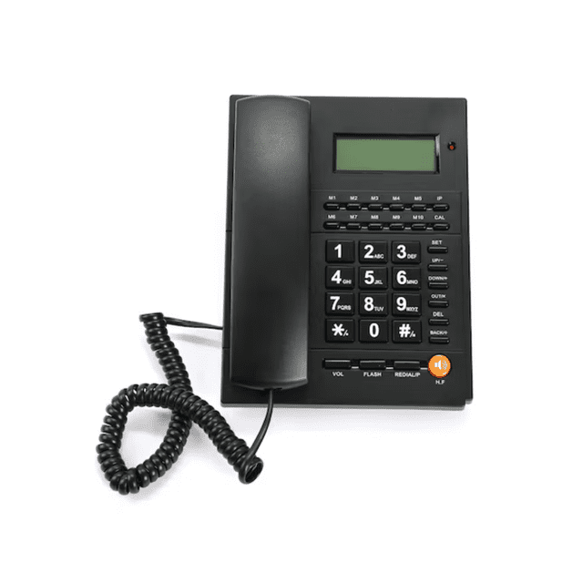 Teléfono de Escritorio con Identificación de Llamadas, Altavoz y Pantalla LCD