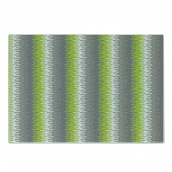 Abstract Cutting Board, Wavy Stripes Pattern with Colorful Vertical Shapes Mosaic Digital Composition, Decorative Tempered Glass Cutting and Serving Board, Small Size, Multicolor, by Ambesonne