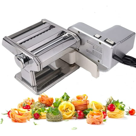 

YYFF Electric Pasta Maker Machine with Motor Set Stainless Steel Pasta Roller Machine Silver