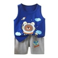 thumbnail image 1 of Icvfdpl Ensemble de Tenue pour Fille Débardeur Imprimé Dessin Animé Robe Douce 5-6 Ans, 1 of 3